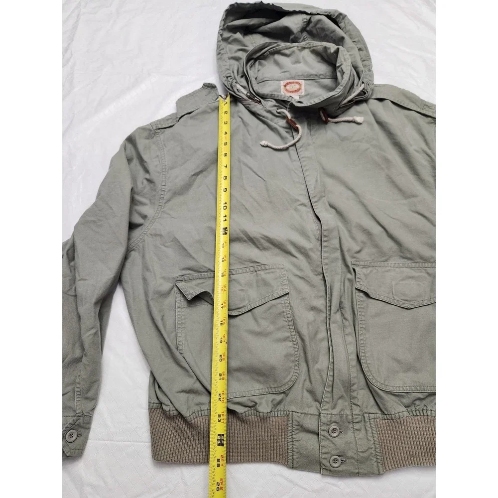 Vintage Banana Republic Jacket Mens Large Green Hooded Canvas Military Field